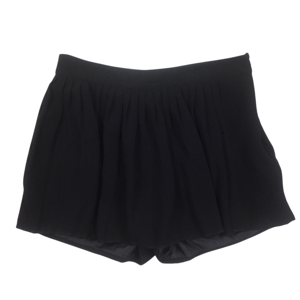 Topshop Pleated Skort Women Size 6 Black High Waisted Mini Skirt Shorts